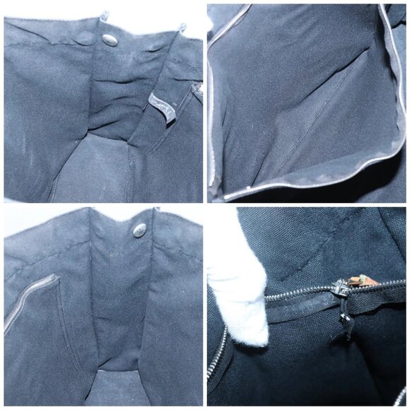 HERMES Fourre Tout MM Hand Bag Canvas Black Auth bs25852 - Picture 15 of 16